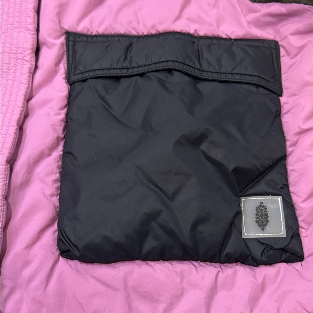 Fp Movement By Free People Pink Green W Black Pockets Bomber Jacket Lrg Euc View 5